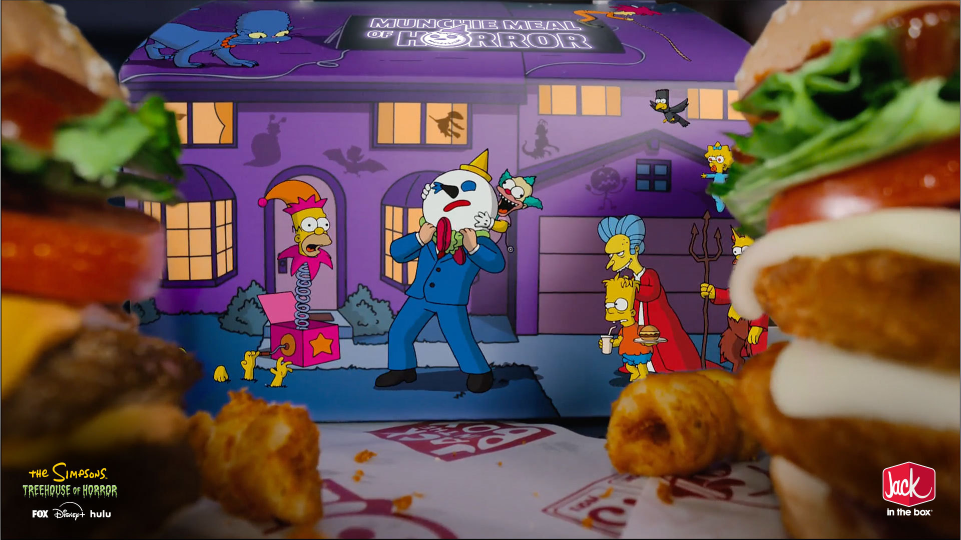 Purple Munchie Meal of Horror packaging with Simpsons Treehouse of Horror artwork
